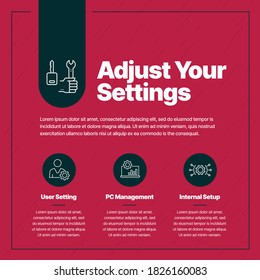 Adjust Your Setting Info graphic Design | Business Infographic Design | Social Media posting | Business Process | Presentation Icon
