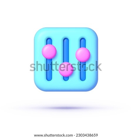 Adjustable in 3d style on white background. Icon symbol. 3d vector icon
