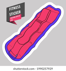 Pesos de ángulo ajustables para pierna y brazo. Gimnasio. Equipo. Rutina de fitness. Estilo de vida activo. Ilustración colorida dibujada a mano. Pegatina para imprimir. Alta resolución. Vector EPS10 e IPG