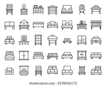 Adjustable Bed Line Art Icon Design