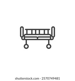 Adjustable Bed line icon. linear style sign for mobile concept and web design. A hospital bed with adjustable height outline vector icon. Symbol, logo illustration. Vector graphics