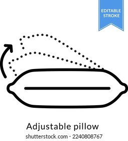 almohada de acampada ajustable. Icono del vector con trazo editable 