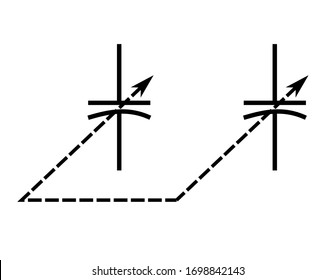 Adjustable capacitor symbol icon capacitor