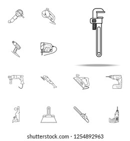 adjustable construction key icon. Home repair tool icons universal set for web and mobile