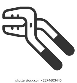 Adjustable construction tongs - icon, illustration on white background, glyph style