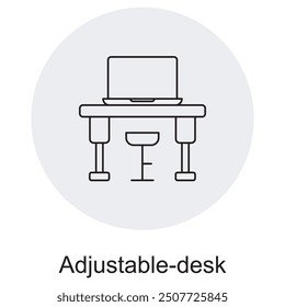 Adjustable Desk Icon, Ergonomic Adjustable Desk for Comfortable Work Setup