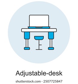 Adjustable Desk Icon, Ergonomic Adjustable Desk for Comfortable Work Setup