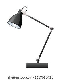 Adjustable desk lamp with minimalist style for task lighting. Table lamp vector illustration