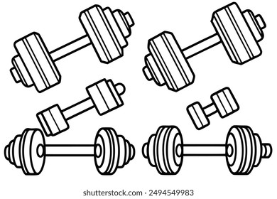 Adjustable Dumbbells Art Art Detailed Line Illustration Examples