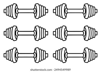Adjustable Dumbbells Art Art Trendy Line Illustration Examples