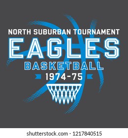 Adjustable Eagles Basketball T-Shirt Design