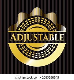 Adjustable golden badge. Vector Illustration. Detailed. 