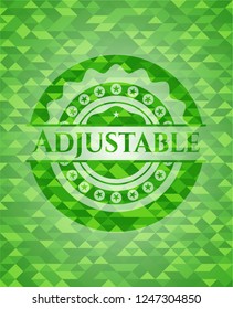 Adjustable green mosaic emblem
