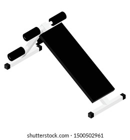 Adjustable gym bench isolated on white background isometric view