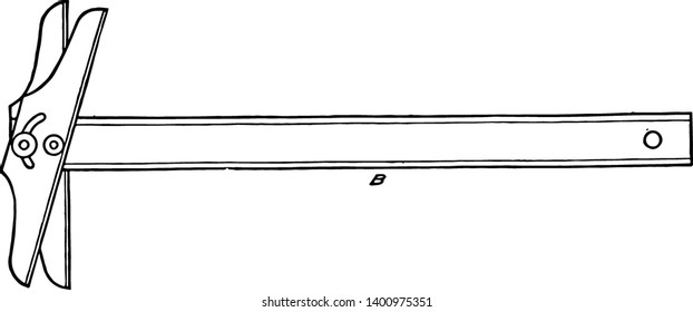 Adjustable Head T to square is the top surface and an elongated cross member having angular measurement it is the having two opposed substantially planar side surfaces vintage line drawing