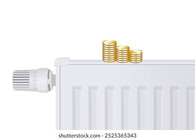 Radiador de aquecimento ajustável mostrando economia de custos