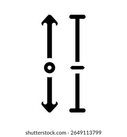 vetor de ícone de glifo de altura ajustável. sinal de altura ajustável. ilustração de símbolo isolado