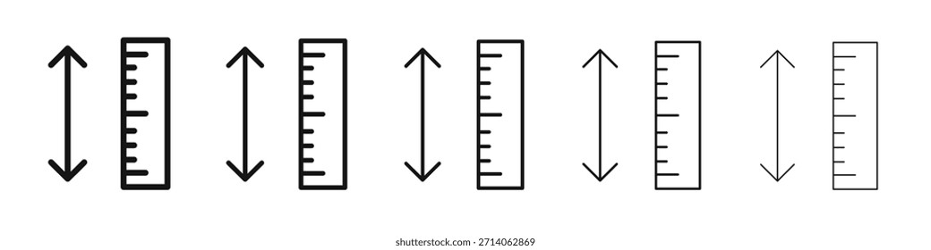Design de ícone de altura ajustável, logotipo, aplicativo, UI. Ilustração vetorial, EPS