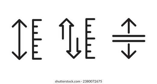 Adjustable height icon symbol set