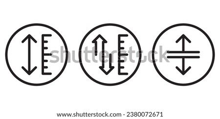 Adjustable height icon symbol set