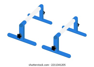 Adjustable height parallette bars vector illustration.