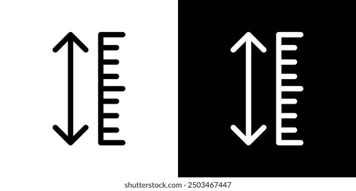 Adjustable height thin line vector icon set.