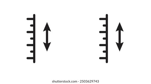 Adjustable height vector icon in solid and outline style