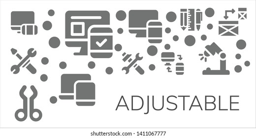 adjustable icon set. 11 filled adjustable icons.  Simple modern icons about  - Responsive, Tools, Tool, Desk lamp