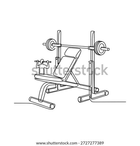 Adjustable incline bench press machine with barbell at gym