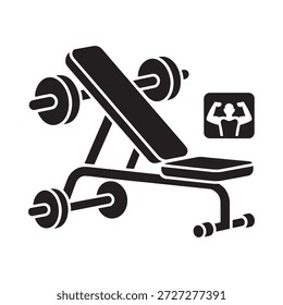 Verstellbare Hantel-Hantel-Bankdrücken mit Hantel und Fitness-Symbol