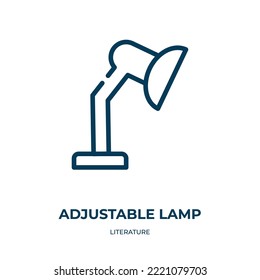 Adjustable lamp icon. Linear vector illustration from literature collection. Outline adjustable lamp icon vector. Thin line symbol for use on web and mobile apps, logo, print media.