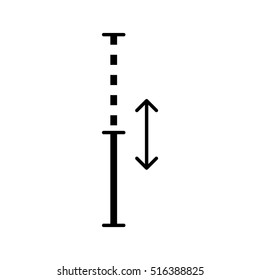 Adjustable length,  Adjustable stem  - vector illustration.