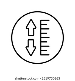 contorno de ícone de altura de linha ajustável