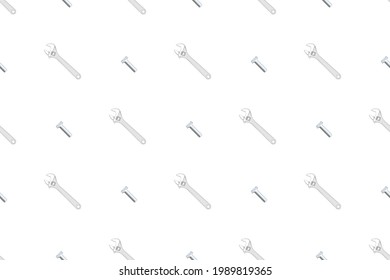 Llave de metal ajustable sin soldadura. Fondo de una llave metálica y un tornillo. 