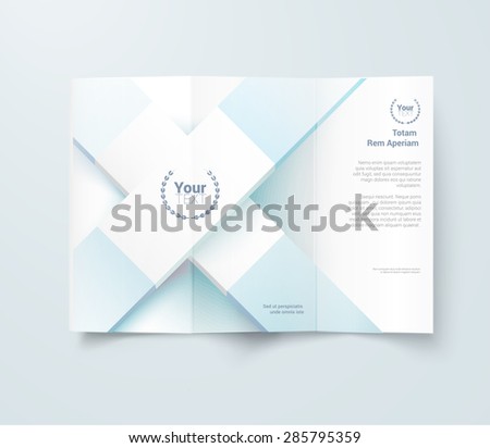 Adjustable and Minimal  EPS10 Brochure Cross Layout for Blue & White Colors Composition. Adjustable Eps10 Vector
