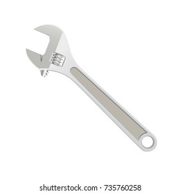 Adjustable monkey wrench isolate on white background. Vector illustration