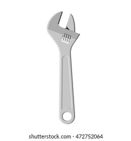 Adjustable monkey wrench. vector illustration