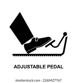 Adjustable pedal icon.Press pedal concept isolated on white background vector illustration.