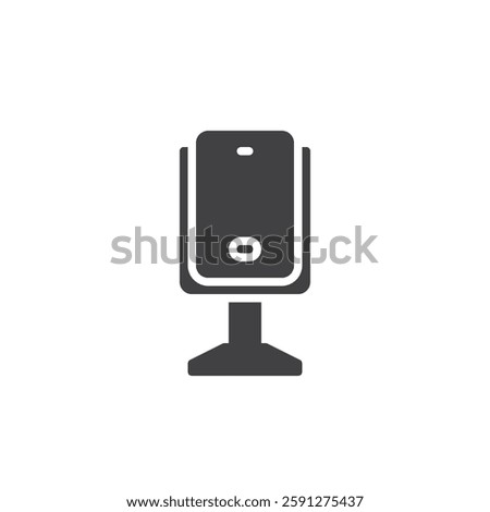 Adjustable phone holder vector icon. filled flat sign for mobile concept and web design. Phone Stand glyph icon. Symbol, logo illustration. Vector graphics