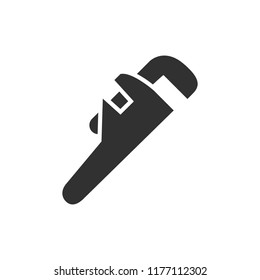 adjustable pipe wrench. monochrome icon