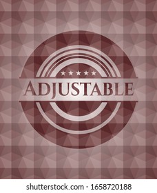 Adjustable red seamless geometric pattern emblem. Seamless.