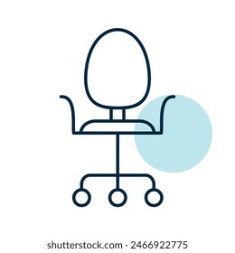 Icono de Vector de silla de ruedas ajustable. Señal de silla de oficina.. Símbolo gráfico para muebles, diseño de Sitio web y App, logotipo, App, UI