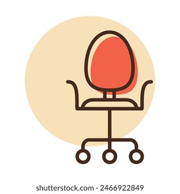 Adjustable rolling chair vector icon. Office chair sign.. Graph symbol for furniture, web site and apps design, logo, app, UI