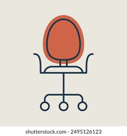 Adjustable rolling chair vector icon. Office chair sign.. Graph symbol for furniture, web site and apps design, logo, app, UI
