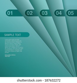 Adjustable and scalable eps10 vector design of an abstract geometric flat infographics text box panel for responsive web site or application element. Turquoise edition.