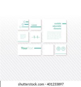 Adjustable and Scalable Eps10 Vector Mock Up Cards Design for Your Descriptions List