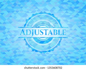 Adjustable sky blue emblem with mosaic ecological style background
