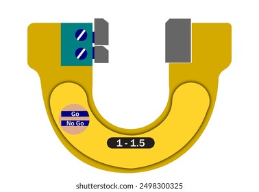 Adjustable Snap Go NoGo Gauge with a tolerance between 1 to 1.45, It is a precision tool used for accurate measurement, calibration, and inspection in quality control processes