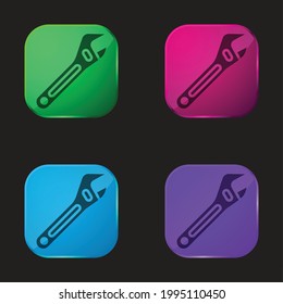 Adjustable Spanner four color glass button icon