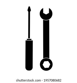 Adjustable spanner icon on a white background